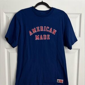 American Giant Men’s American Made Blue Graphic  T-Shirt, Size L